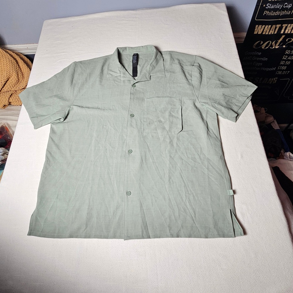 Lululemon Airing Easy Camp-Collar Shirt Mens Size XL Arctic Green